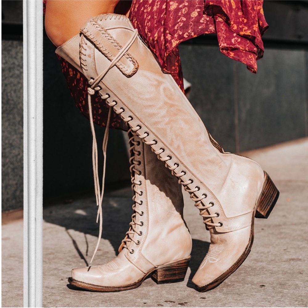 Freebird by Steven Beige Lace-Up Boots